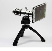 HKM-973331 Adjustable Portable Tripod Stand Holder for Cellphones and Cameras - Compatible with iPhone and Universal Models
