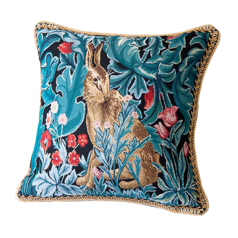 HKM-973331 European Classical Jacquard Cotton Cushion Cover - 45x45cm Gobelin Art Design