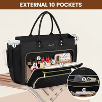 HKM-973331 Multi-Pocket Tote Bag for Women - 15.6 Inch Laptop Briefcase with Large Cup Holder