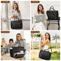 HKM-973331 Multi-Pocket Tote Bag for Women - 15.6 Inch Laptop Briefcase with Large Cup Holder
