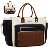 HKM-973331 Multi-Pocket Tote Bag for Women - 15.6 Inch Laptop Briefcase with Large Cup Holder