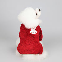 HKM-9733693 Teddy Velvet Cotton Jacket for Dogs and Cats with Six-Petal Flower Design