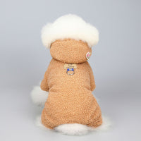 HKM-9733693 Teddy Velvet Cotton Jacket for Dogs and Cats with Six-Petal Flower Design