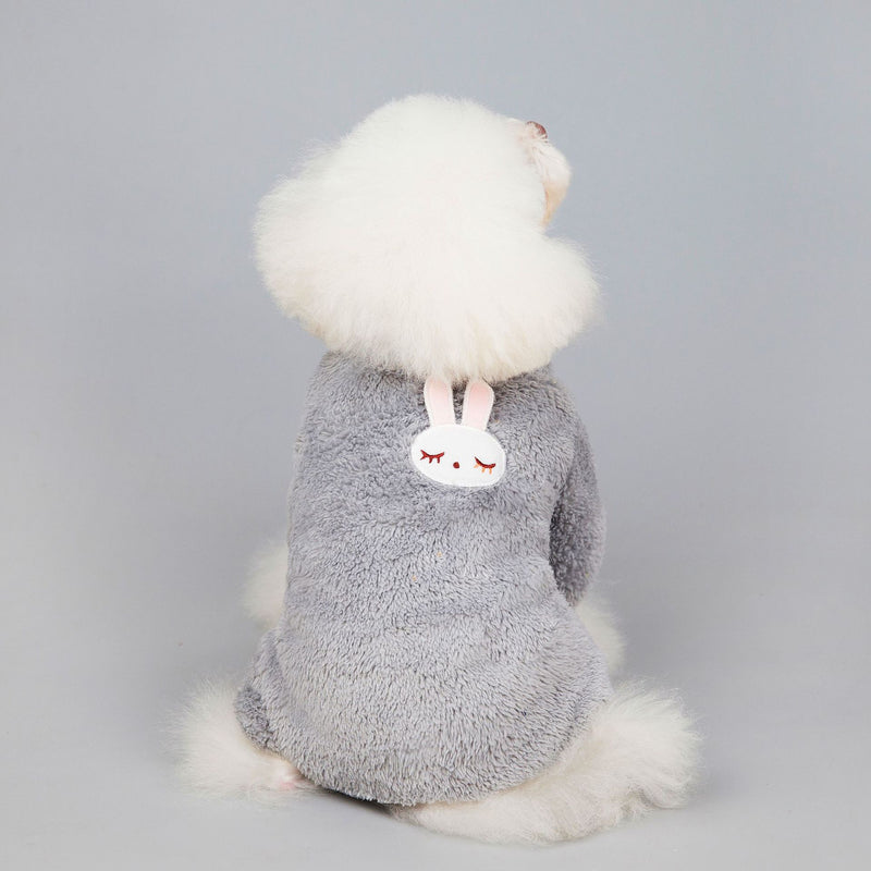 HKM-9733693 Teddy Velvet Cotton Jacket for Dogs and Cats with Six-Petal Flower Design