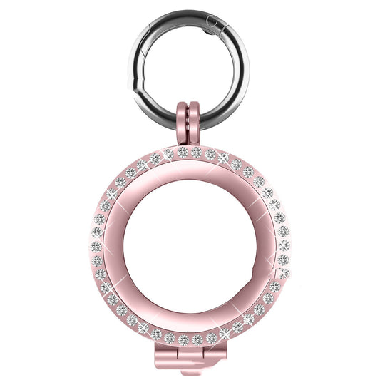 HKM-973459 Diamond-Studded Metal Protective Cover for Airtag Tracker - Compatible with iPhone Models