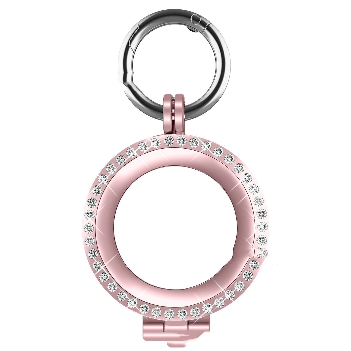 HKM-973459 Diamond-Studded Metal Protective Cover for Airtag Tracker - Compatible with iPhone Models