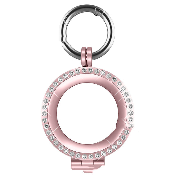 HKM-973459 Diamond-Studded Metal Protective Cover for Airtag Tracker - Compatible with iPhone Models
