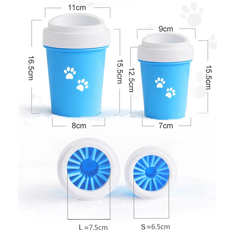 HKM-9734973 Dog and Cat Paw Cleaning Cup - Available in Small and Large Sizes, Green, Pink, and Blue