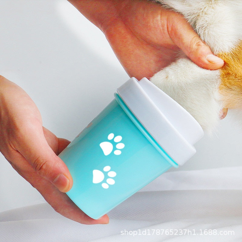 HKM-9734973 Dog and Cat Paw Cleaning Cup - Available in Small and Large Sizes, Green, Pink, and Blue