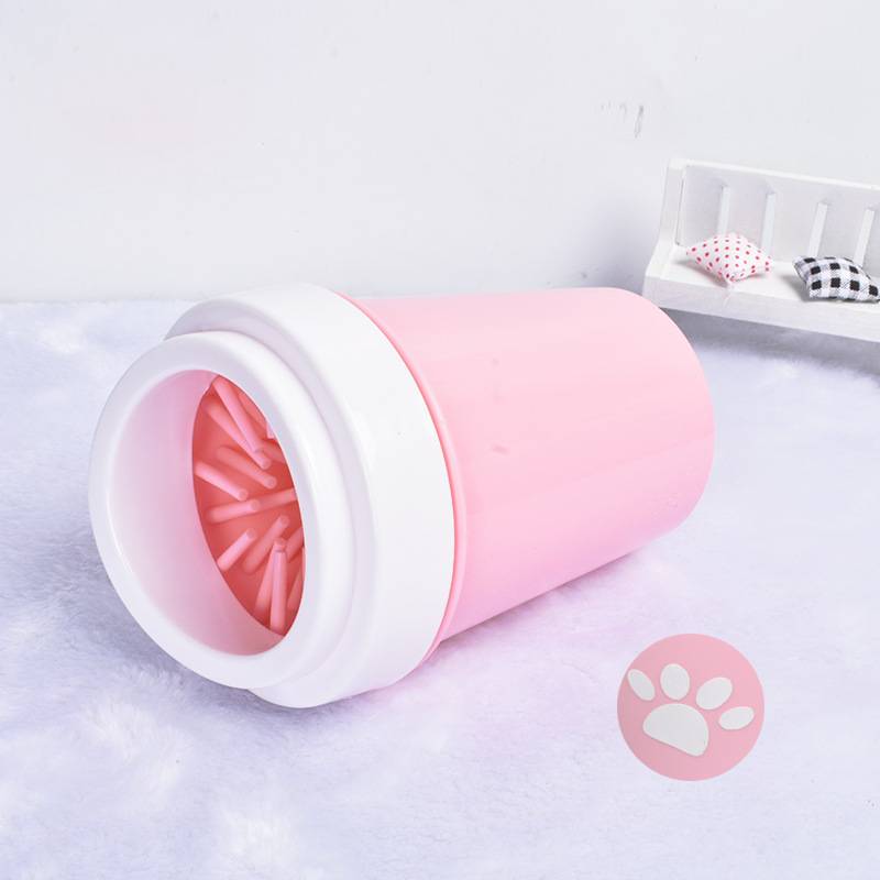 HKM-9734973 Dog and Cat Paw Cleaning Cup - Available in Small and Large Sizes, Green, Pink, and Blue
