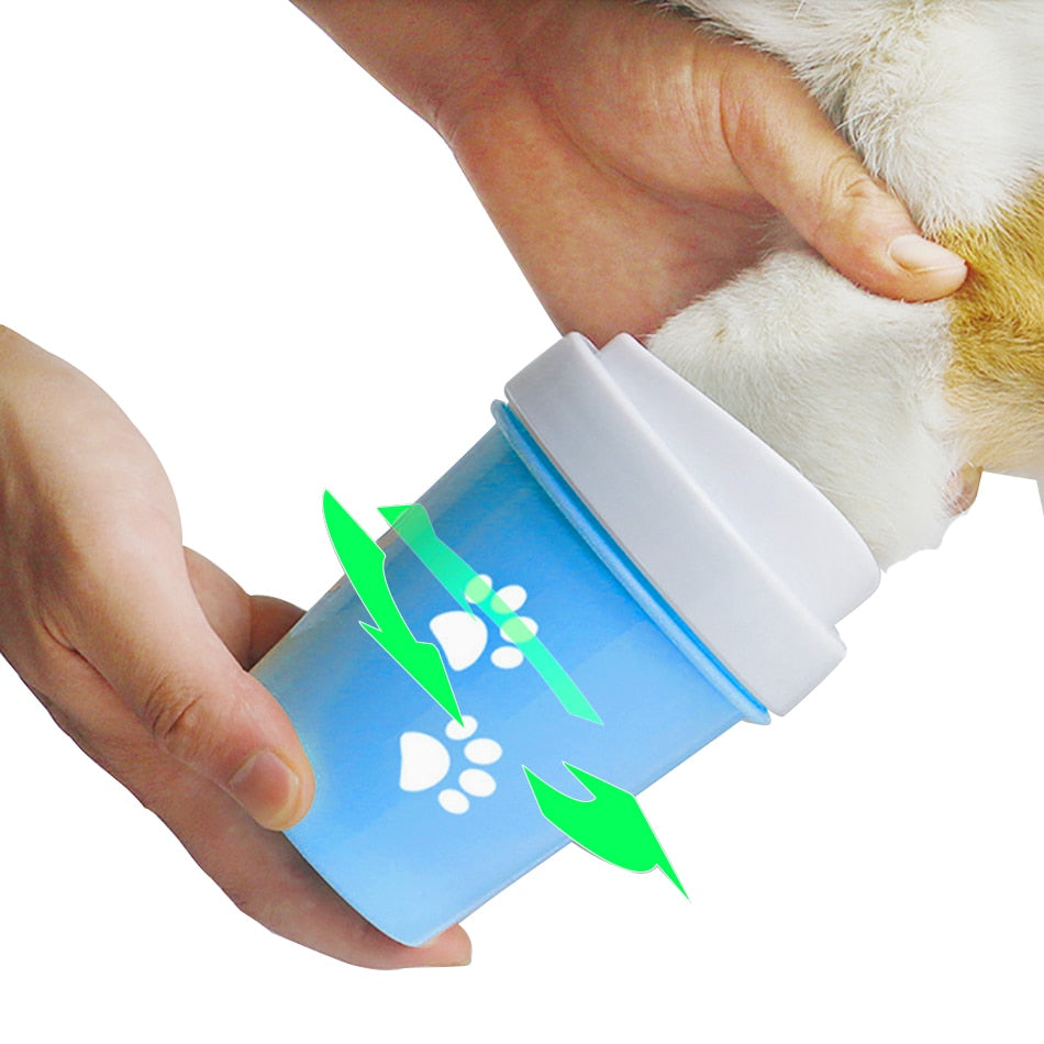 HKM-9734973 Dog and Cat Paw Cleaning Cup - Available in Small and Large Sizes, Green, Pink, and Blue