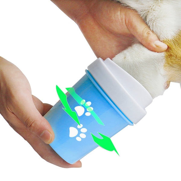 HKM-9734973 Dog and Cat Paw Cleaning Cup - Available in Small and Large Sizes, Green, Pink, and Blue