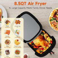 HKM-973523 8L Digital Stainless Steel Air Fryer with Dual Heating and Double Basket for Efficient Home Cooking