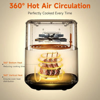 HKM-973523 8L Digital Stainless Steel Air Fryer with Dual Heating and Double Basket for Efficient Home Cooking