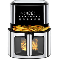 HKM-973523 8L Digital Stainless Steel Air Fryer with Dual Heating and Double Basket for Efficient Home Cooking