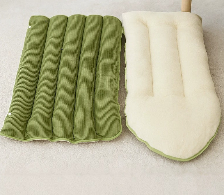 HKM-9736765 Cozy Removable Washable Cat House in Light Beige, Green, or Purple for Winter Comfort