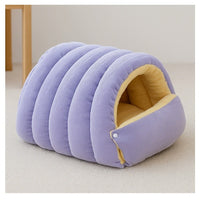 HKM-9736765 Cozy Removable Washable Cat House in Light Beige, Green, or Purple for Winter Comfort