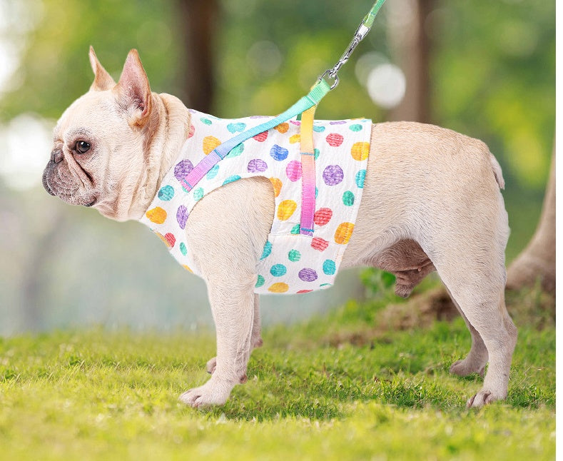 HKM-9736893 Cool and Breathable Cotton and Polyester Chest Leash for Small to Medium Dogs