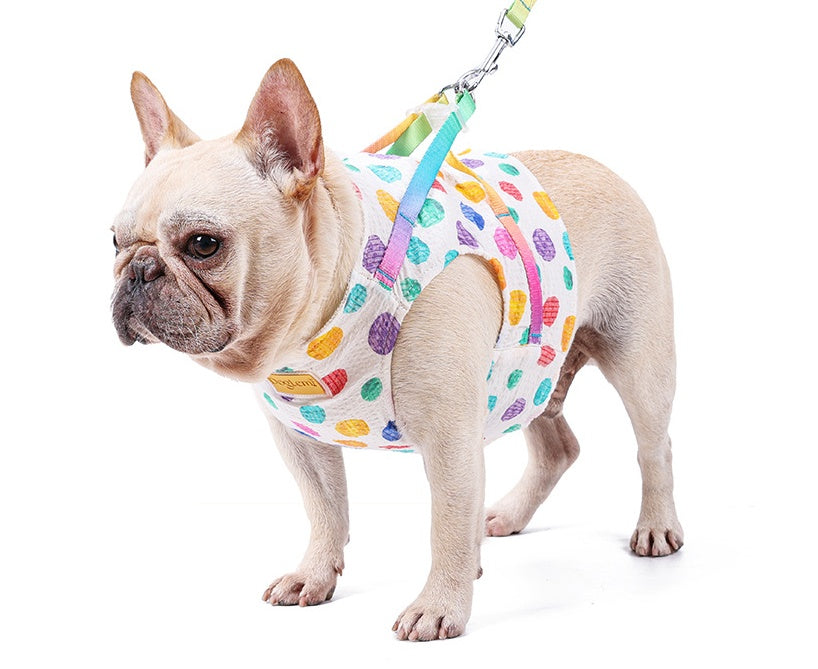 HKM-9736893 Cool and Breathable Cotton and Polyester Chest Leash for Small to Medium Dogs