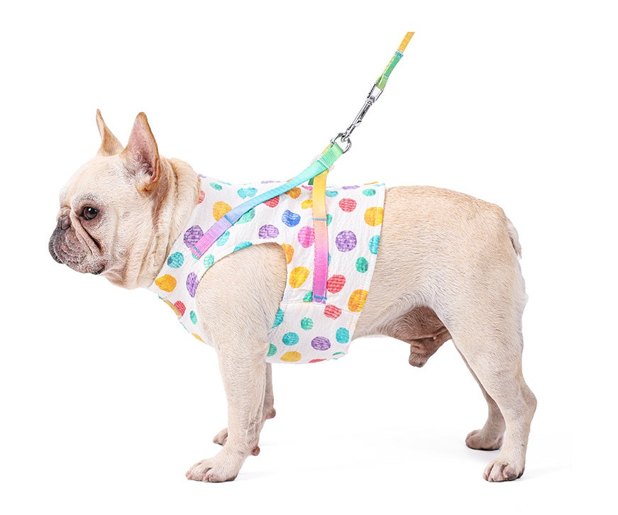 HKM-9736893 Cool and Breathable Cotton and Polyester Chest Leash for Small to Medium Dogs