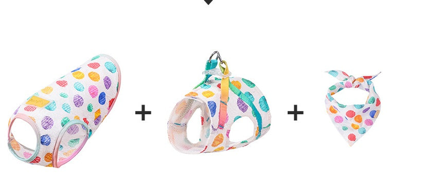 HKM-9736893 Cool and Breathable Cotton and Polyester Chest Leash for Small to Medium Dogs