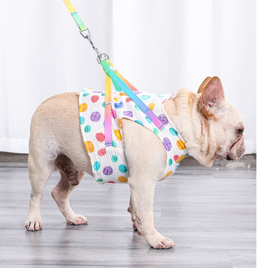 HKM-9736893 Cool and Breathable Cotton and Polyester Chest Leash for Small to Medium Dogs