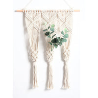 HKM-973715 Woven Cotton Tapestry with Dried Flowers for Pot Rack - European Handcrafted Design