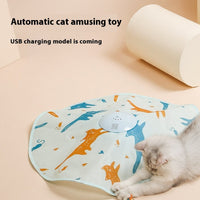 HKM-9737917 Interactive Electric Cat Teaser Toy with Rechargeable Turntable in Peekaboo Colors