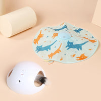 HKM-9737917 Interactive Electric Cat Teaser Toy with Rechargeable Turntable in Peekaboo Colors