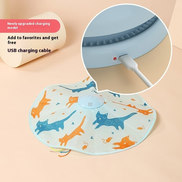 HKM-9737917 Interactive Electric Cat Teaser Toy with Rechargeable Turntable in Peekaboo Colors