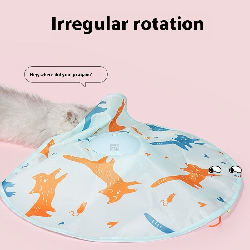 HKM-9737917 Interactive Electric Cat Teaser Toy with Rechargeable Turntable in Peekaboo Colors