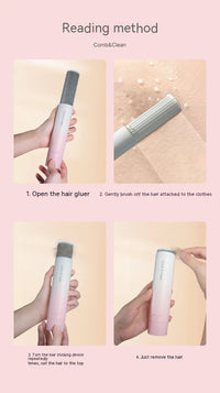 HKM-9738685 Lint Roller for Pets - Effective Fur Remover Tool for Dogs and Cats, Pink and Orange