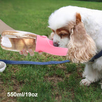 HKM-9738941 Large Capacity Portable Travel Pet Water Bottle - 550ML Plastic Design