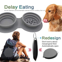 HKM-9739069 Silicone Grey Foldable Pet Bowl - Anti-Choke and Anti-Vomiting Design