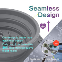 HKM-9739069 Silicone Grey Foldable Pet Bowl - Anti-Choke and Anti-Vomiting Design
