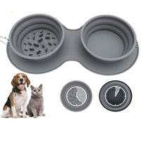 HKM-9739069 Silicone Grey Foldable Pet Bowl - Anti-Choke and Anti-Vomiting Design