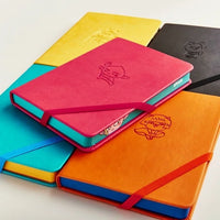 HKM-973907 Custom A5 PU Leather Notebook with Pen Bag - Dotted, Ruled, or Grid Pages