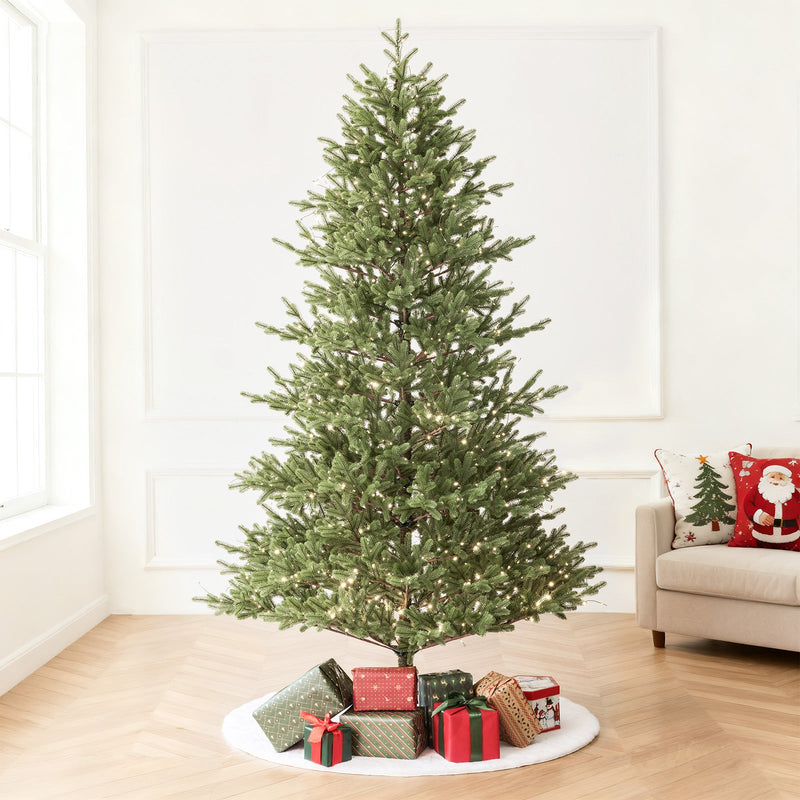 HKM-973907 Pre-Lit 7.5ft Artificial Balsam Fir Christmas Tree with 3,941 Branch Tips and 1,485 LED Lights
