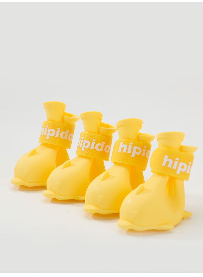 HKM-9739709 Waterproof PVC Coated Jelly Rain Boots with Non-Slip Foot Covers in Sizes S, M, L