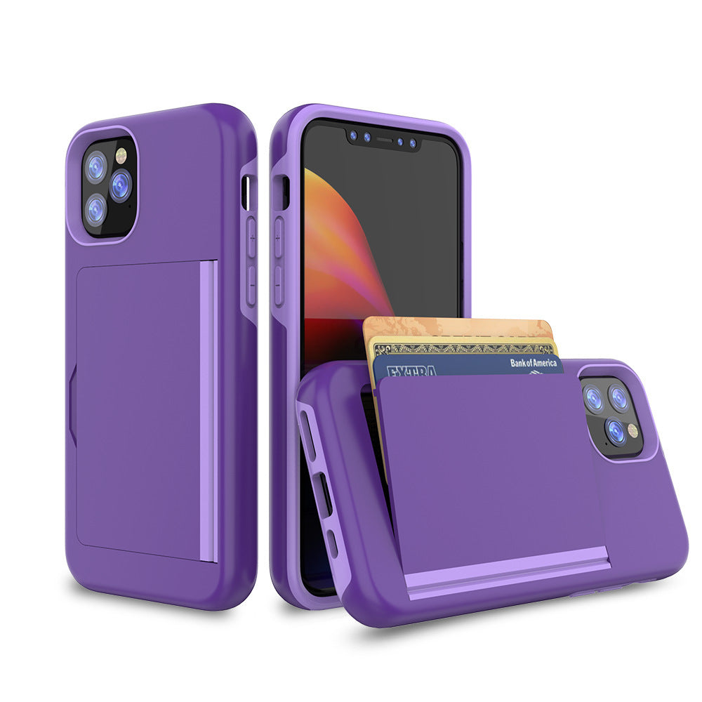 HKM-974035 Sleek TPU & PC Back Cover for iPhone 11, 11 Pro, and Pro Max - Solid Color Options