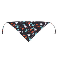 HKM-9740477 Halloween Pet Triangle Scarf with Ghost, Skull, and Letter Designs - Customizable Polyester Accessory