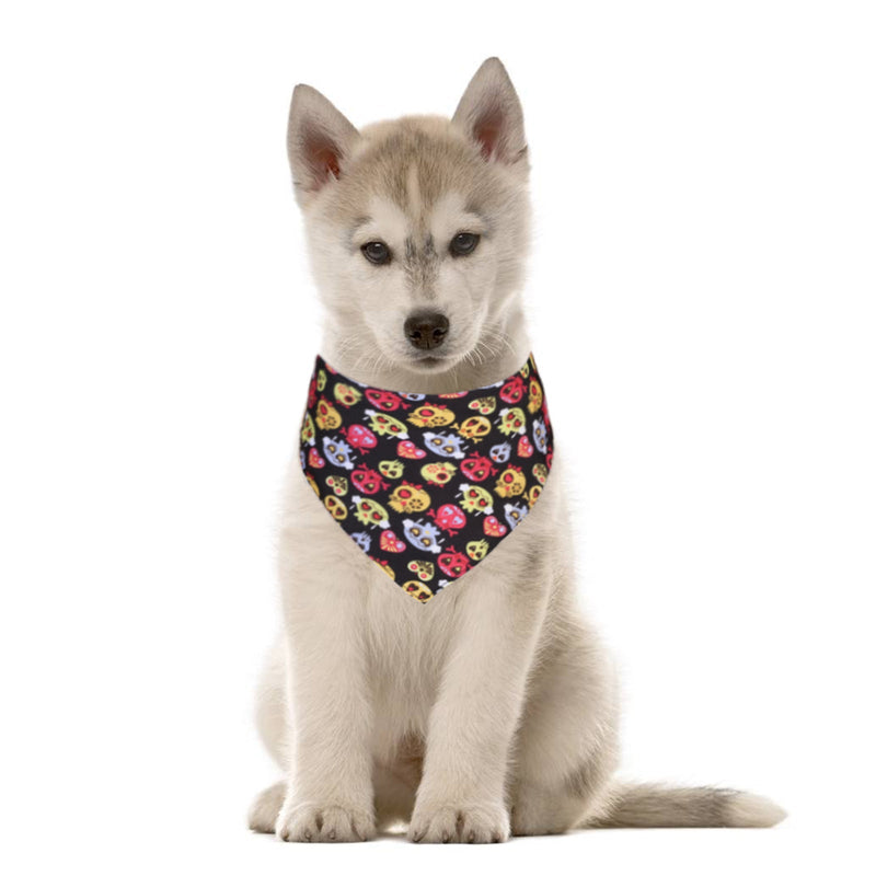HKM-9740477 Halloween Pet Triangle Scarf with Ghost, Skull, and Letter Designs - Customizable Polyester Accessory