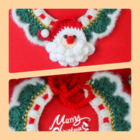HKM-9740861 Adjustable Knit Pet Collar with Crochet Elk Pattern for Cats and Dogs, Comfortable and Stylish Design
