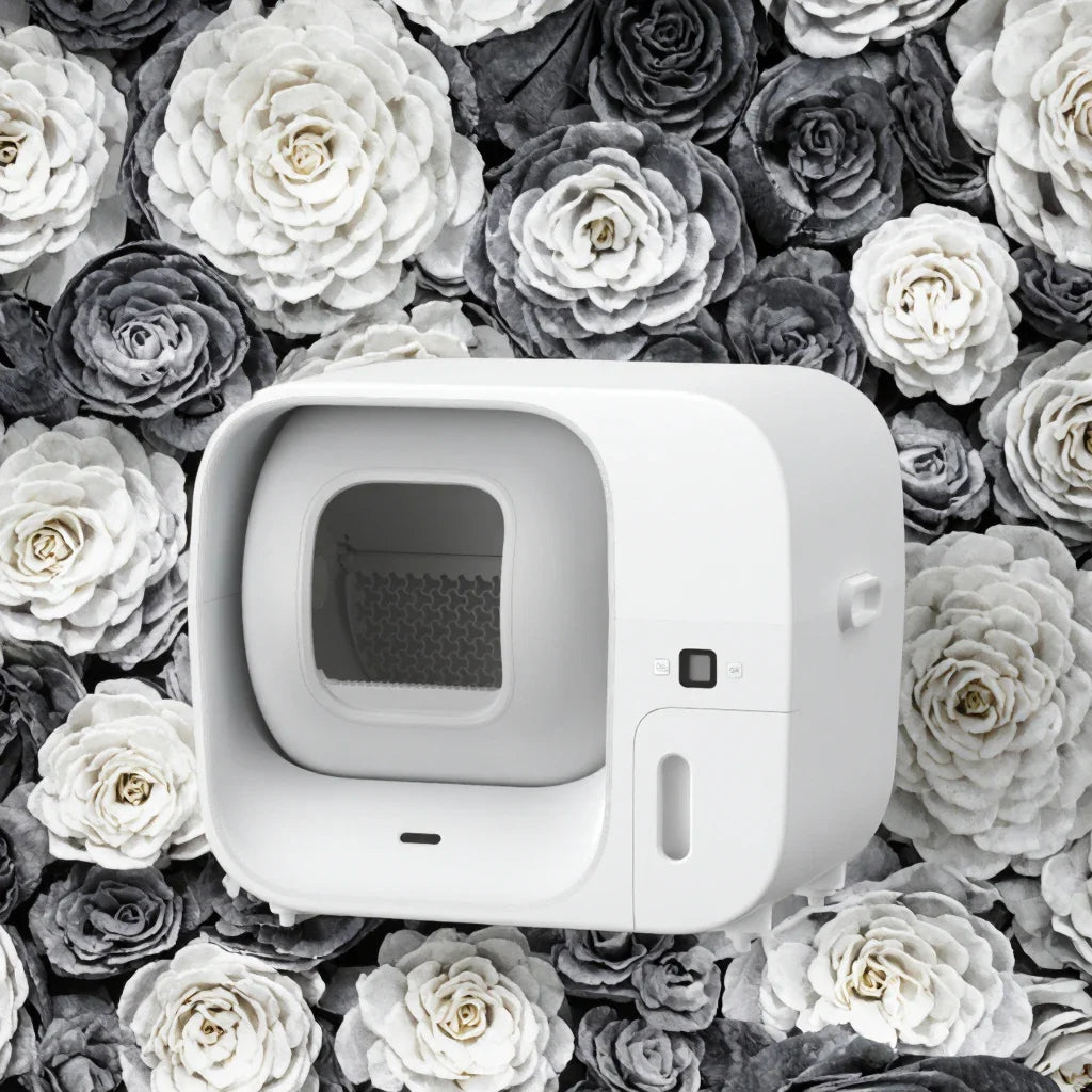 HKM-974227 Automatic Smart Cat Litter Box with 60L Capacity and Odor Control, Easy to Clean PP+ABS Material