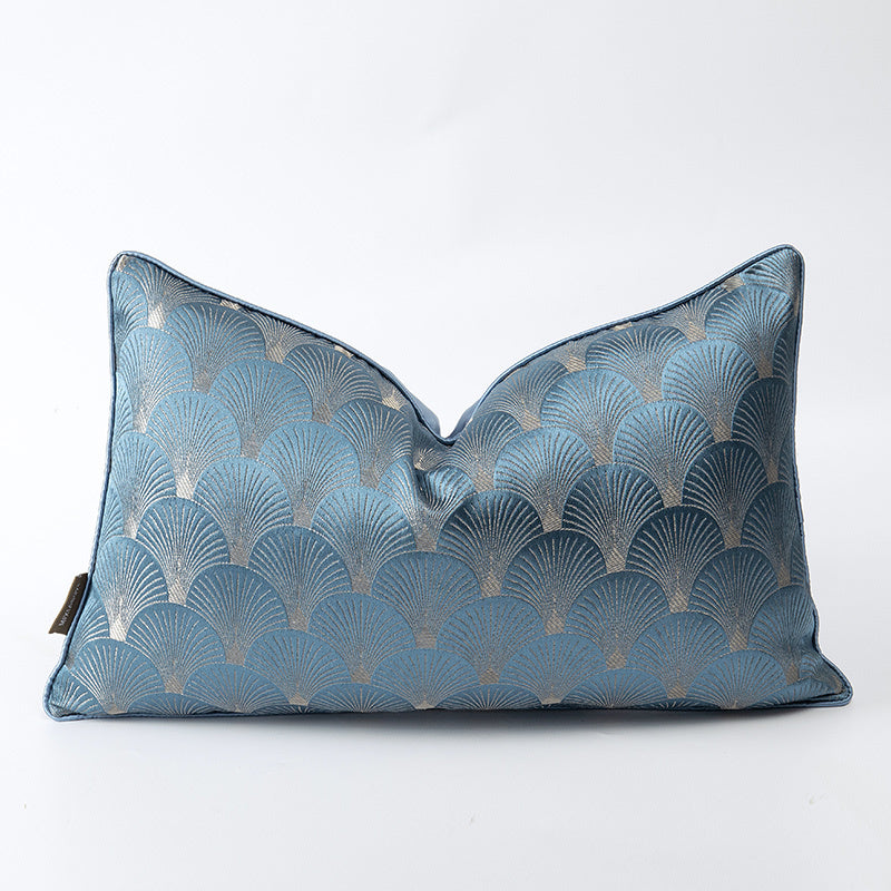 HKM-974227 Blue and White Patchwork Cushion Covers for Living Room Sofa - Various Sizes Available