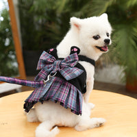 HKM-9742653 Pet Skirt with Chest Strap and Leash for Dogs and Cats - Multiple Patterns Available