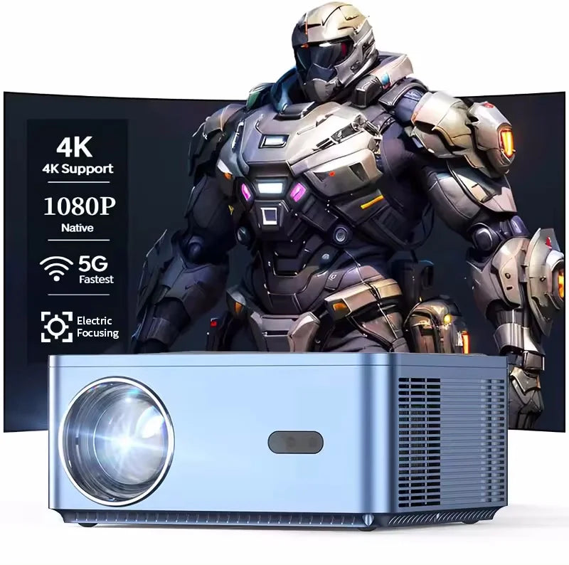 HKM-974291 Full HD 200 Lumens LED Projector with 1080p Autofocus and Smart Android 4K Streaming Function