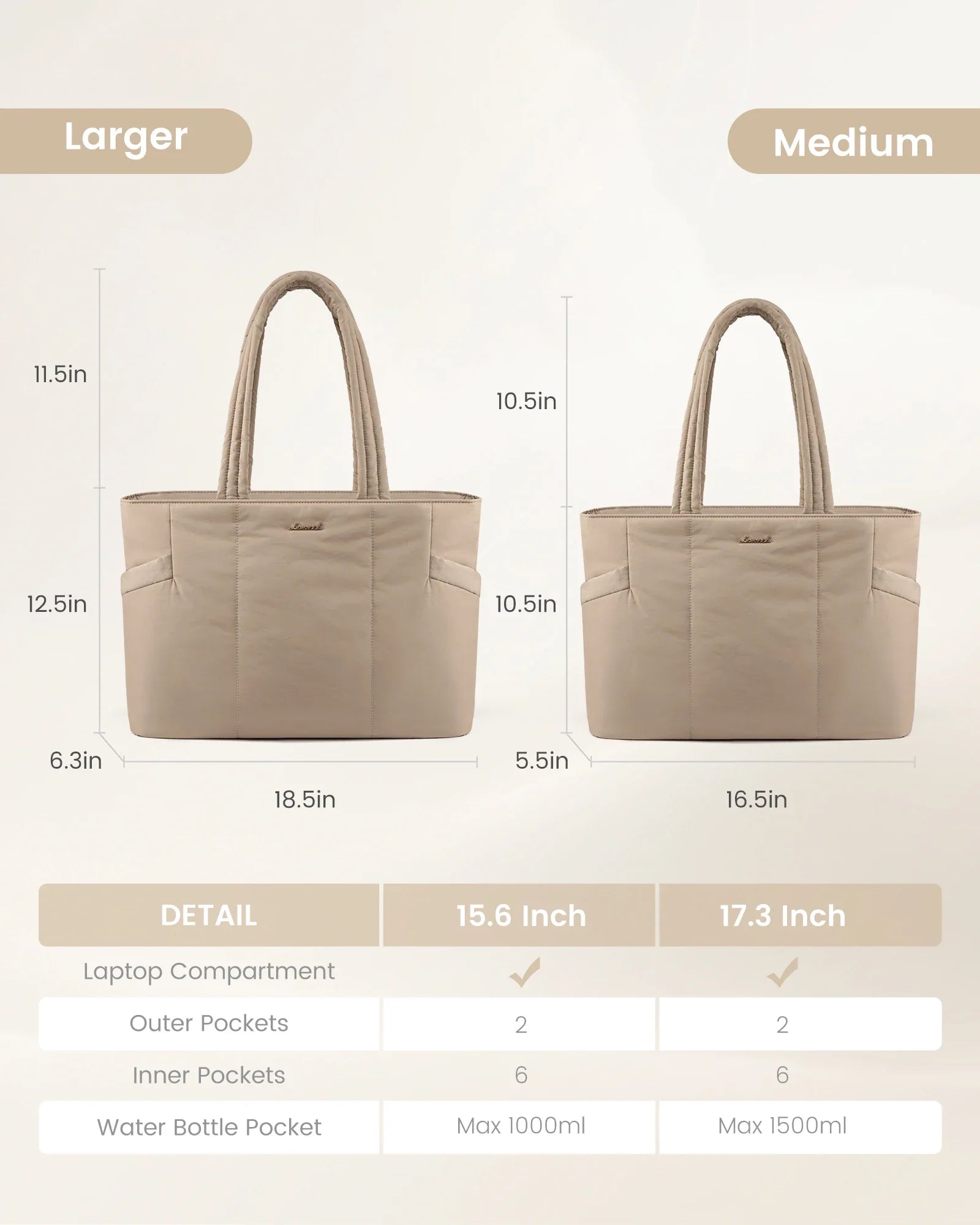 HKM-974483 Puffer Tote Bag with Laptop Compartment and Stylish Clutch for Women