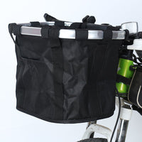 HKM-9745085 Elegant Brown Floral Folding Bicycle Basket, Dimensions 32x23x26 cm