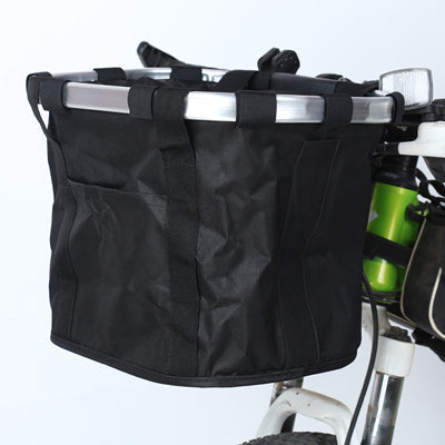 HKM-9745085 Elegant Brown Floral Folding Bicycle Basket, Dimensions 32x23x26 cm